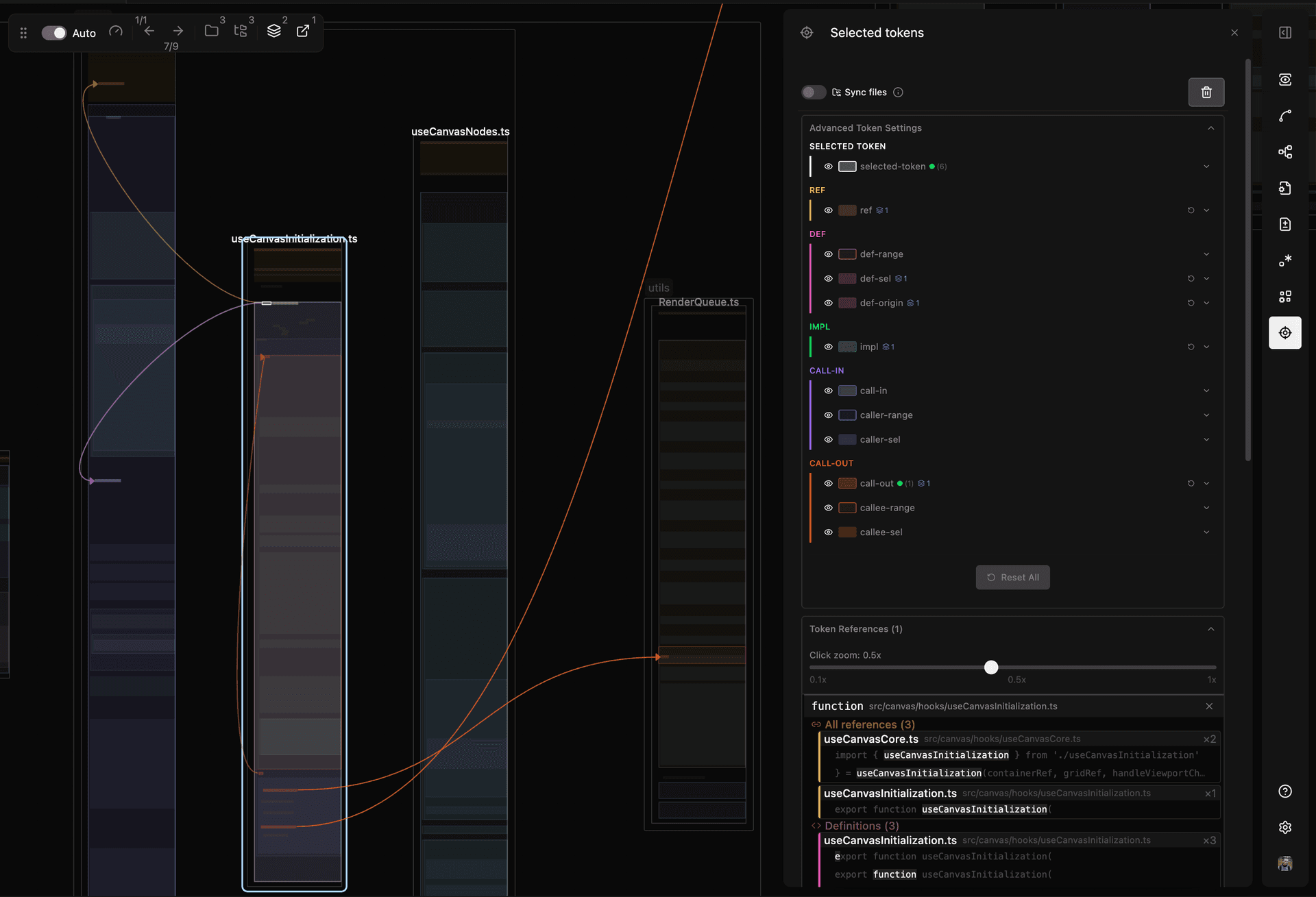 Token connections configuration